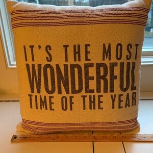 Primitives by Kathy Festive Cream and Brown Pillow